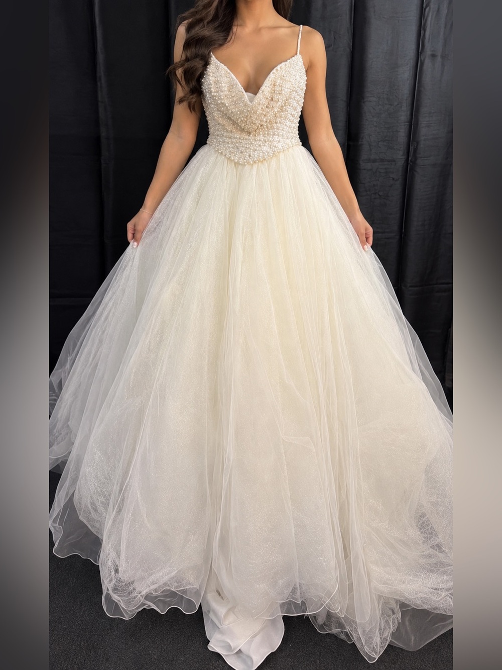 Demetrios Beaded Tulle Ivory Wedding Dress Size 16 Style YS-2867D